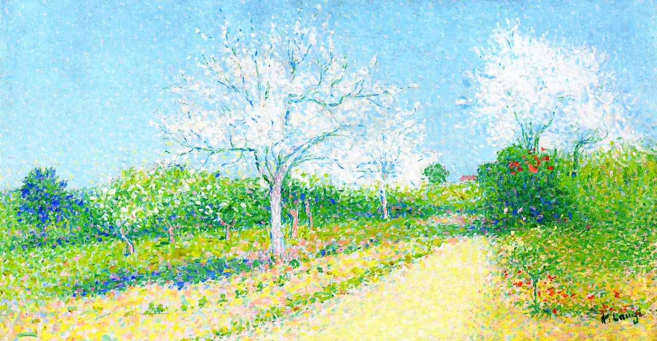 Almond Trees in Bloom near Cailhau by Achille Lauge,A3(16x12")Poster