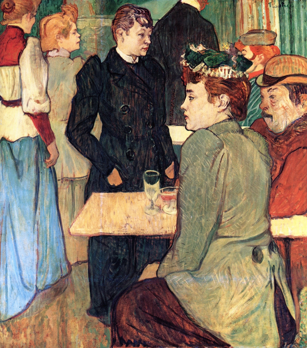 A Corner in the Moulin de la Galette, vintage artwork by Henri de Toulouse-Lautrec, 12x8" (A4) Poster