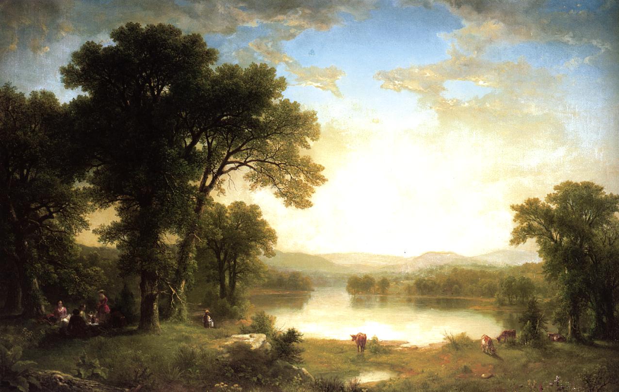 Picnic in the Country, vintage artwork by Asher Brown Durand, A3 (16x12") Poster Print