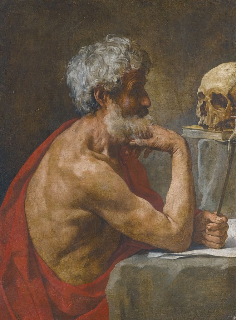 The Penitent Saint Jerome, vintage artwork by Simone Cantarini, 12x8" (A4) Poster
