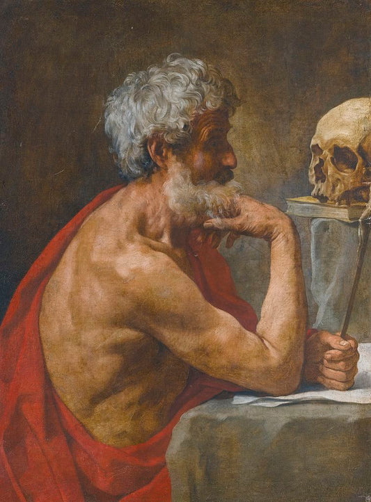 The Penitent Saint Jerome, vintage artwork by Simone Cantarini, 12x8" (A4) Poster