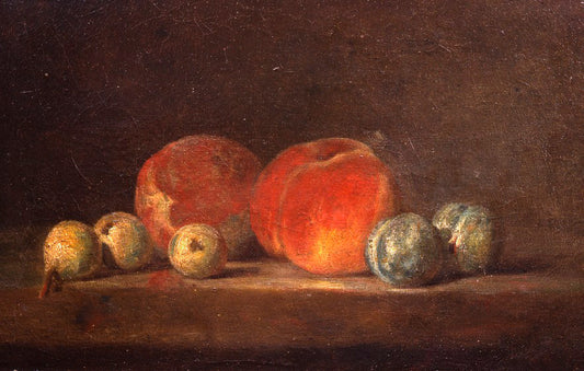 Pêches et Prunes, vintage artwork by Jean-Baptiste-Simeon Chardin, 12x8" (A4) Poster