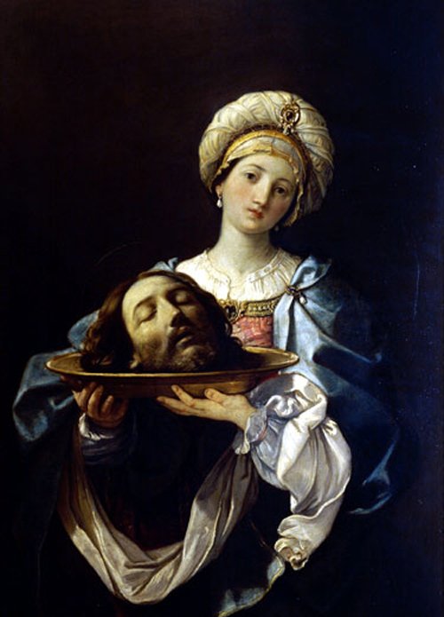 Herodias with the Head of St. John the Baptist, vintage artwork by Elisabetta Sirani, 12x8" (A4) Poster