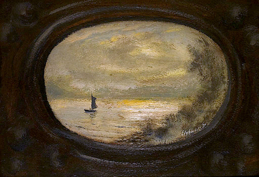 Boat through Opening by Louis M. Eilshemius,A3(16x12")Poster