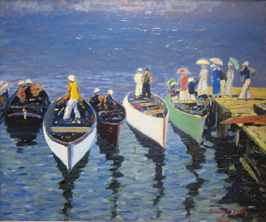 Holiday on the Hudson, vintage artwork by George Luks, 12x8" (A4) Poster