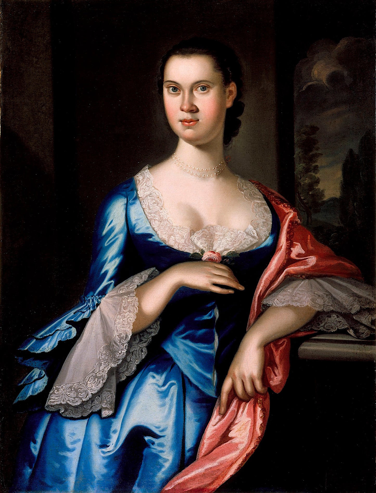 Elizabeth Chew Smith, vintage artwork by John Hesselius, 12x8" (A4) Poster