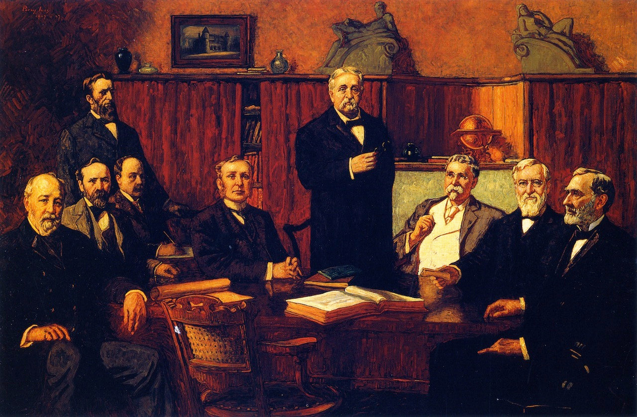 The First Board of Trustees of the Detroit Museum of Art, vintage artwork by Percy Ives, 12x8" (A4) Poster