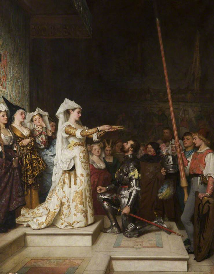 The Queen of the Tournament, vintage artwork by Philip Hermogenes Calderon, 12x8" (A4) Poster