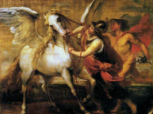 Pegasus, vintage artwork by Jan Boeckhorst, 12x8" (A4) Poster