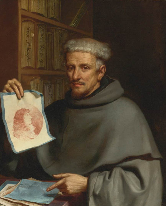 Fra Bonaventura Bisi, Called "Il Pittorino", vintage artwork by Guercino, 12x8" (A4) Poster