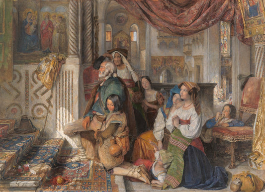 Roman pilgrims, vintage artwork by John Frederick Lewis, RA, A3 (16x12") Poster Print