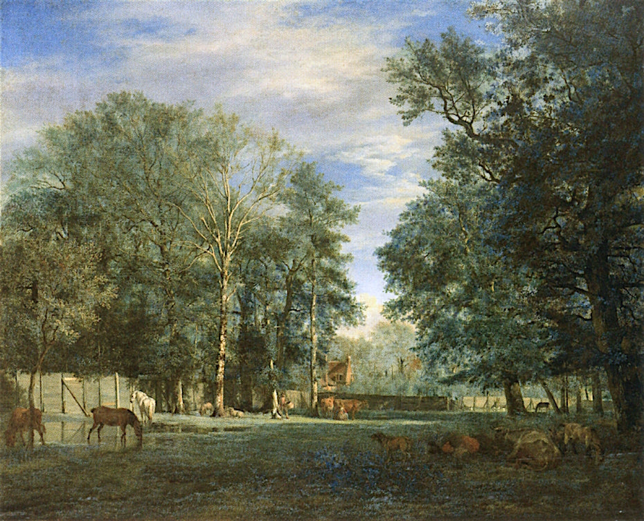 The Koekamp in the Hague, vintage artwork by Adriaen van de Velde, 12x8" (A4) Poster