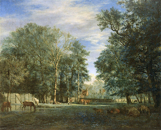 The Koekamp in the Hague, vintage artwork by Adriaen van de Velde, 12x8" (A4) Poster