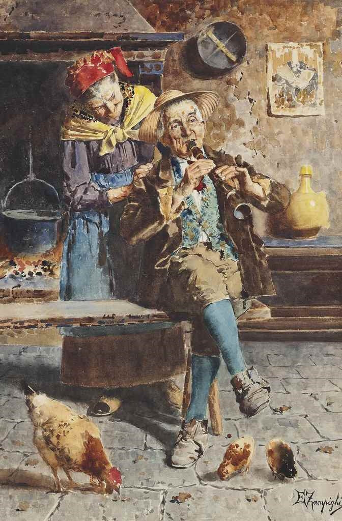 Harmony in the Kitchen by Eugenio Zampighi,A3(16x12")Poster