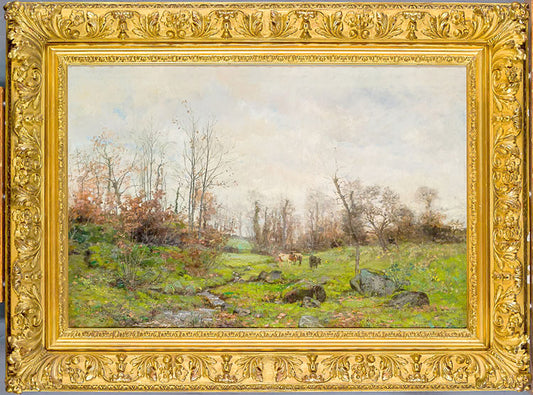 Cows by  Stream, vintage artwork by Frank C. Penfold, 12x8" (A4) Poster
