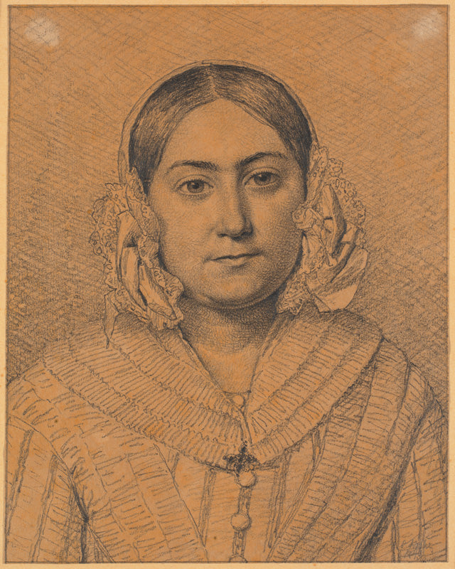 Portrait of Antoinette Christiane Købke, vintage artwork by Christen Købke, A3 (16x12") Poster Print
