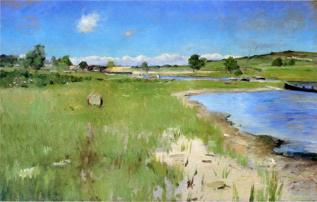 At Canoe Place, Long Island, vintage artwork by William Merritt Chase, 12x8" (A4) Poster