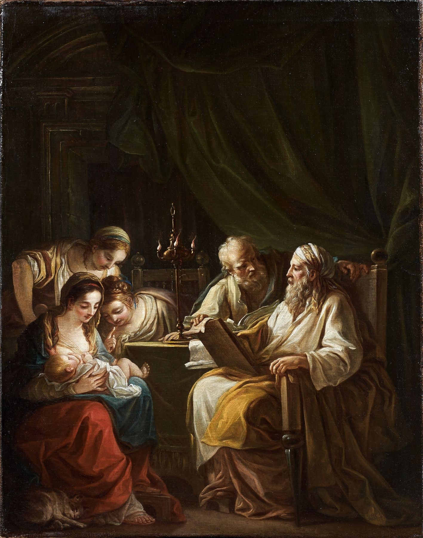 The Birth of St John the Baptist, vintage artwork by Carle van Loo, 12x8" (A4) Poster