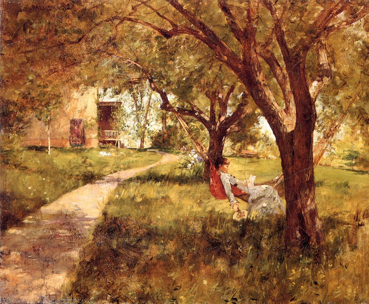 Afternoon Idle, vintage artwork by Walter Launt Palmer, 12x8" (A4) Poster