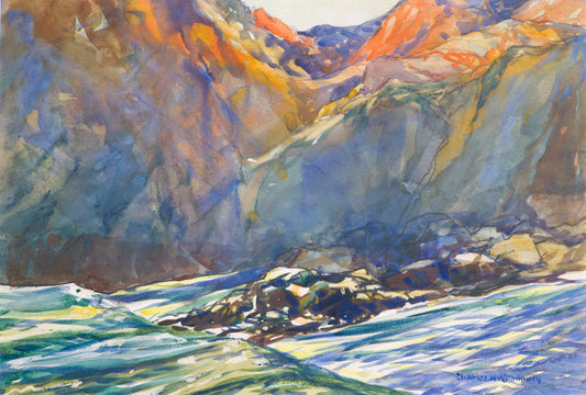 High Tide, Narrow Cove. Ogunquit, Maine, vintage artwork by Charles H. Woodbury, 12x8" (A4) Poster