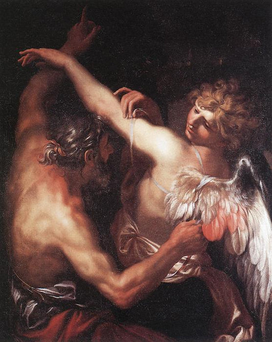 Daedelus and Icarus, vintage artwork by Domenico Piola, 12x8" (A4) Poster