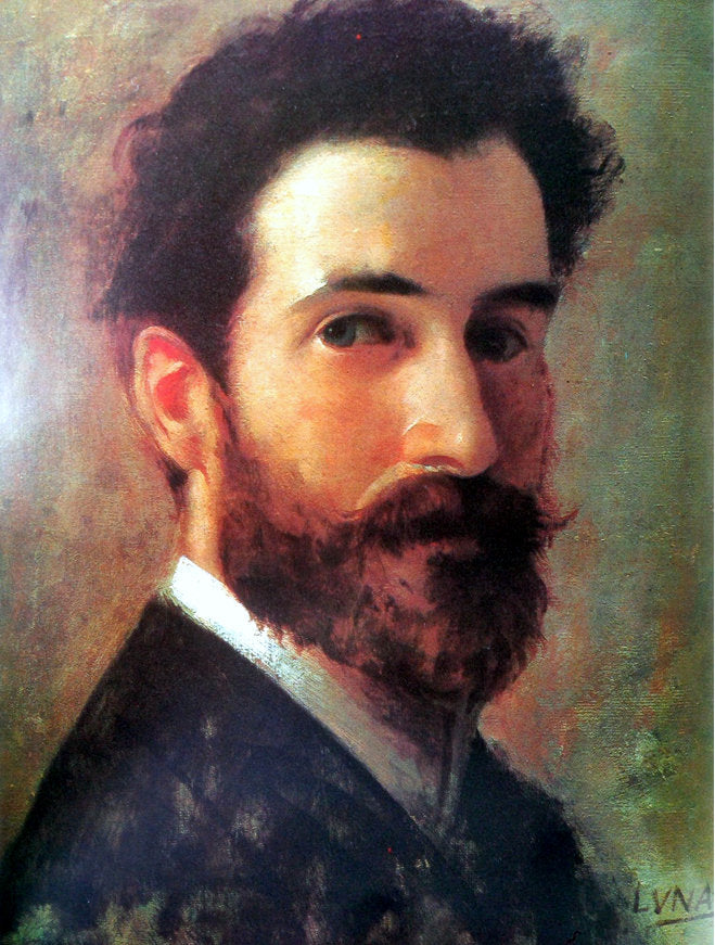 Portrait of Mariano Benlliure, vintage artwork by Juan Luna y Novicio, 12x8" (A4) Poster