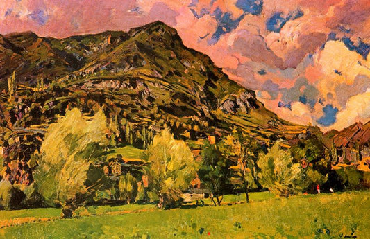 Dia de vent, vintage artwork by Joaquin Mir  Trinxet, 12x8" (A4) Poster