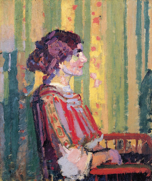 Stanislawa de Karlowska (Mrs. Robert Brown), vintage artwork by Harold Gilman, 12x8" (A4) Poster