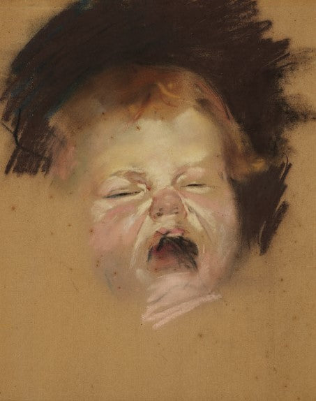 Crying baby  (Caleb Roberts), vintage artwork by Tom Roberts, 12x8" (A4) Poster