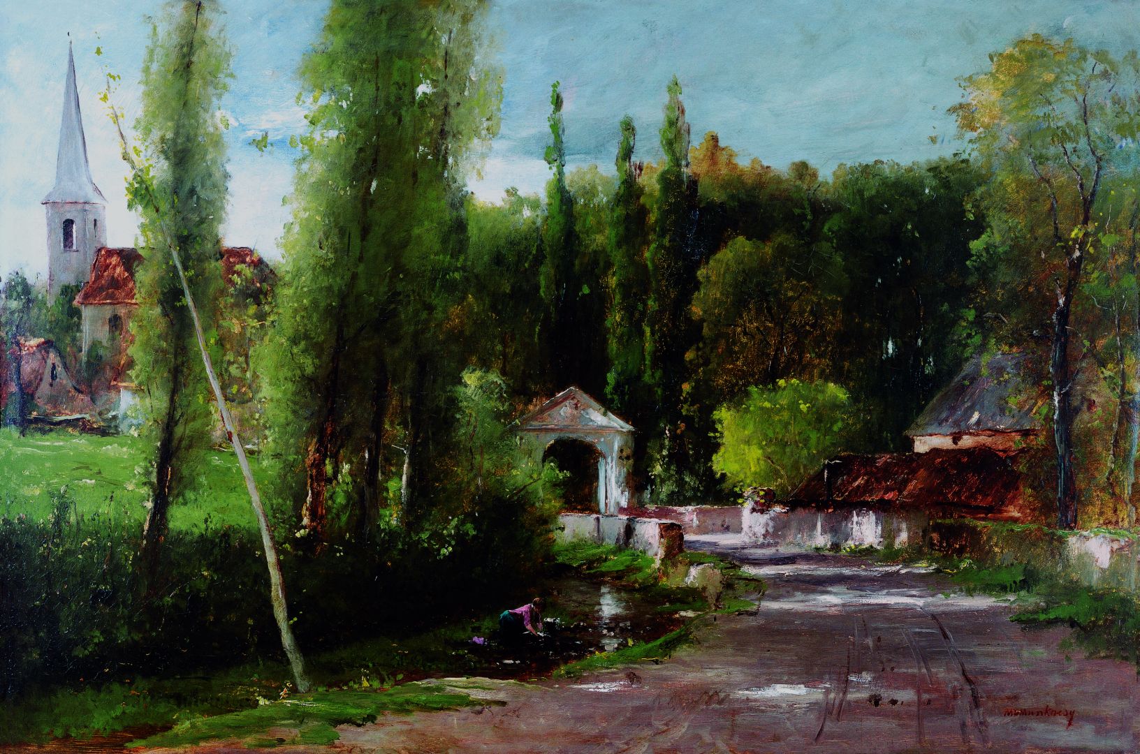 Colpach Park Entrance, vintage artwork by Mihály Munkácsy, 12x8" (A4) Poster
