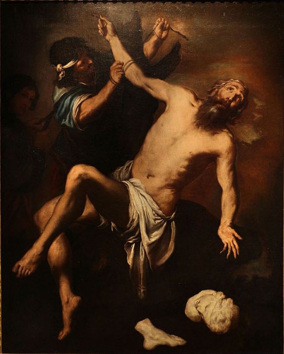 The Martyrdom of St. Bartholomew, vintage artwork by Pietro Novelli, 12x8" (A4) Poster