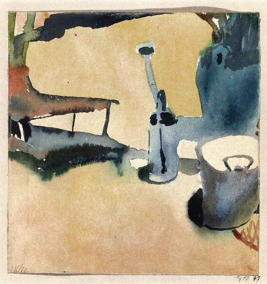 Flower Stand, Watering Can and Bucket, vintage artwork by Paul Klee, 12x8" (A4) Poster