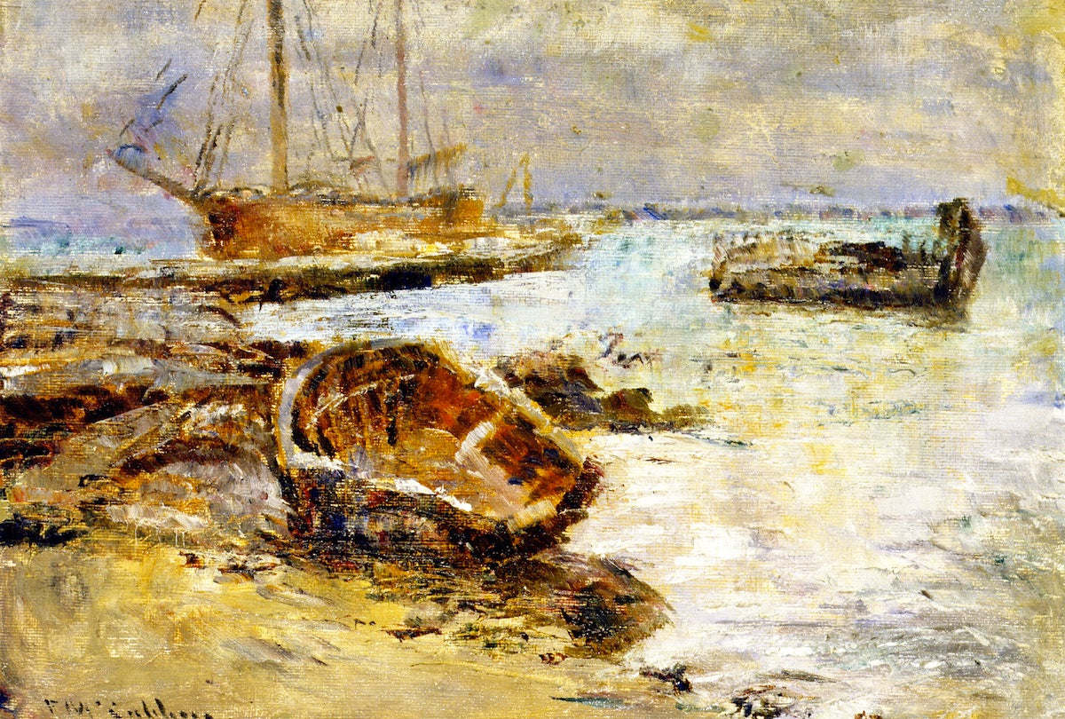 Boats at Williamstown, Melbourne by Frederick McCubbin,A3(16x12")Poster