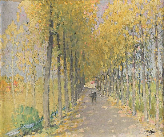 The Allee bordered with Tress, vintage artwork by Pierre-Eugène Montezin, 12x8" (A4) Poster