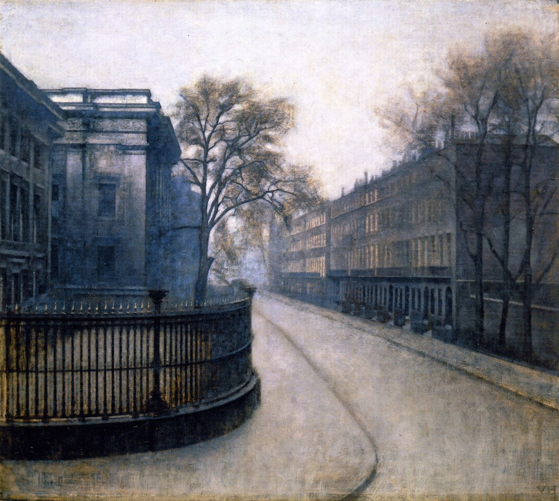 Montague Street in London, vintage artwork by Vilhelm Hammershøi, 12x8" (A4) Poster