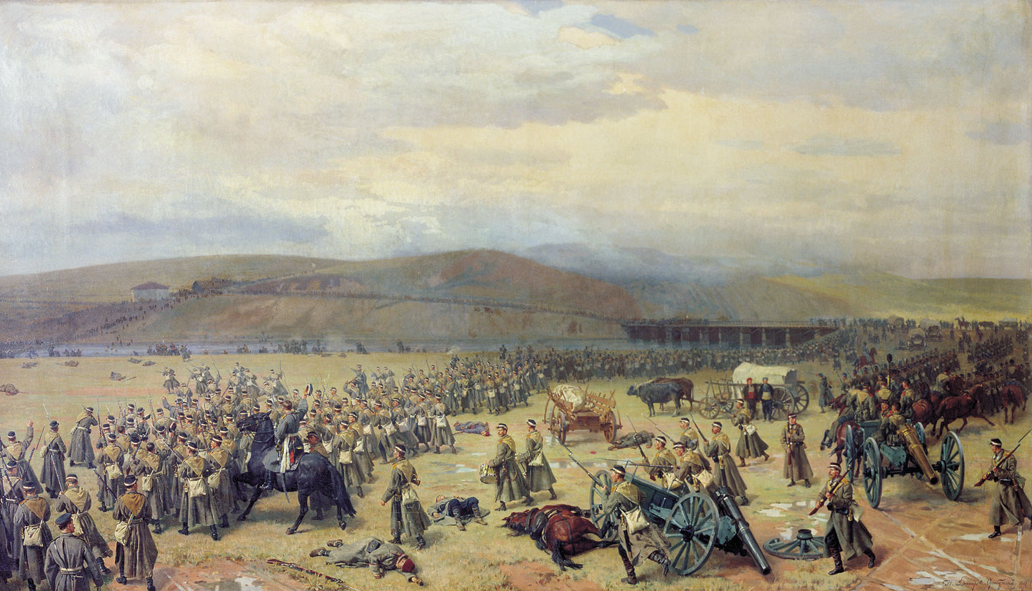 The Last Battle near Plevna, vintage artwork by Nikolai Dmitriev-Orenburgsky, 12x8" (A4) Poster