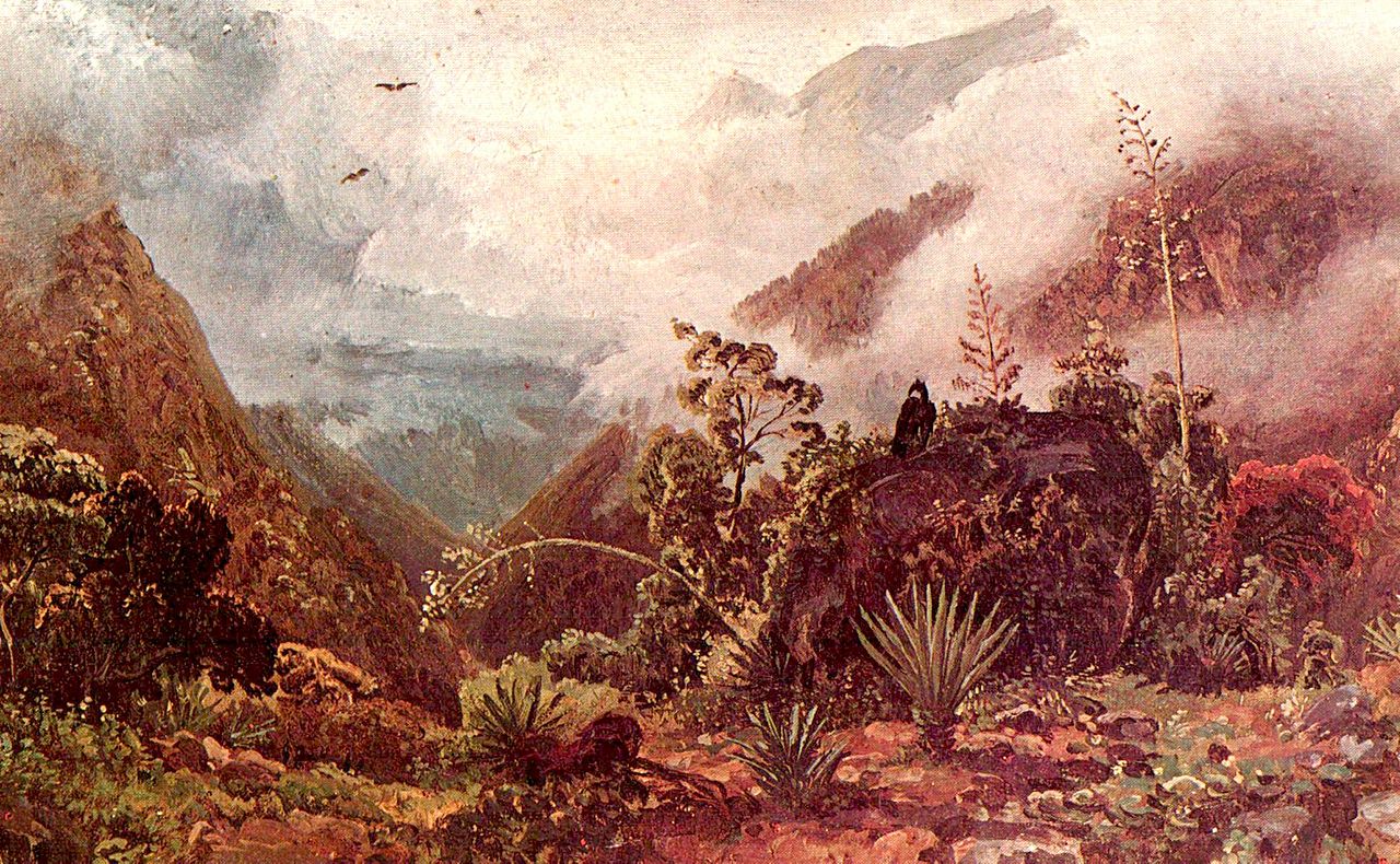 Landscape in the Andes, vintage artwork by Ferdinand Konrad Bellermann, A3 (16x12") Poster Print