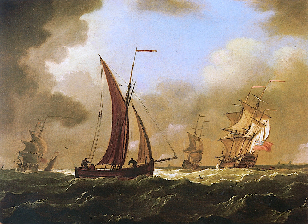 Small Craft at Sea in a Stiff Breeze, vintage artwork by Francis Swaine, 12x8" (A4) Poster