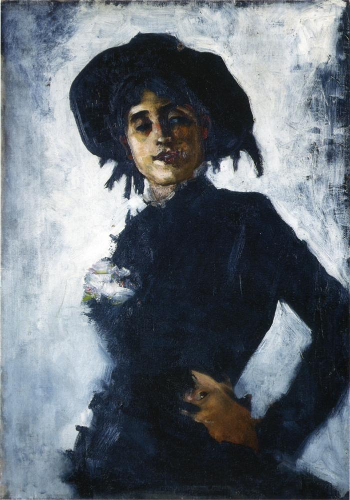 Portrait of a Lady in a Black Hat by Ralph Wormsley Curtis,A3(16x12")Poster