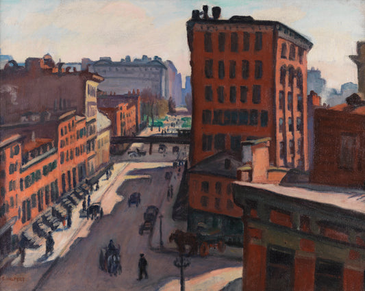 Greenwich Village, vintage artwork by Samuel Halpert, 12x8" (A4) Poster