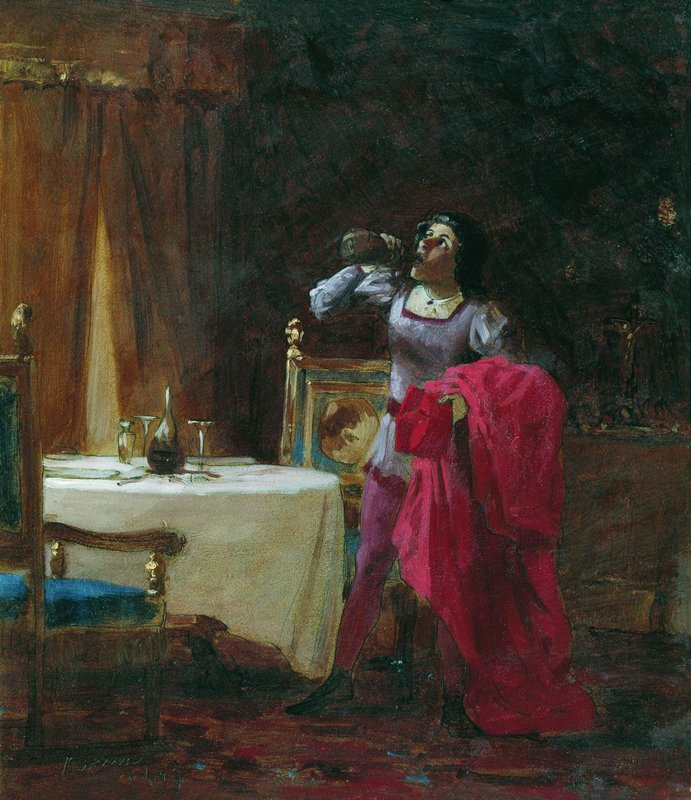 The Cardinal's Servant, vintage artwork by Fedor Bronnikov, 12x8" (A4) Poster