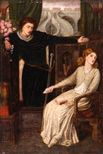 The Theodore Watts-Dunton Cabinet: Hamlet and Ophelia (after Dante Gabriel Rossetti), vintage artwork by Henry Treffry Dunn, 12x8" (A4) Poster