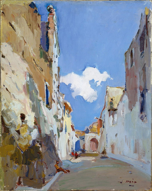 Carrer dels Terrissaires, vintage artwork by Joaquin Mir  Trinxet, 12x8" (A4) Poster