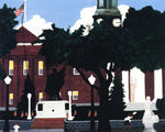 West Chester Court House, vintage artwork by Horace Pippin, 12x8" (A4) Poster