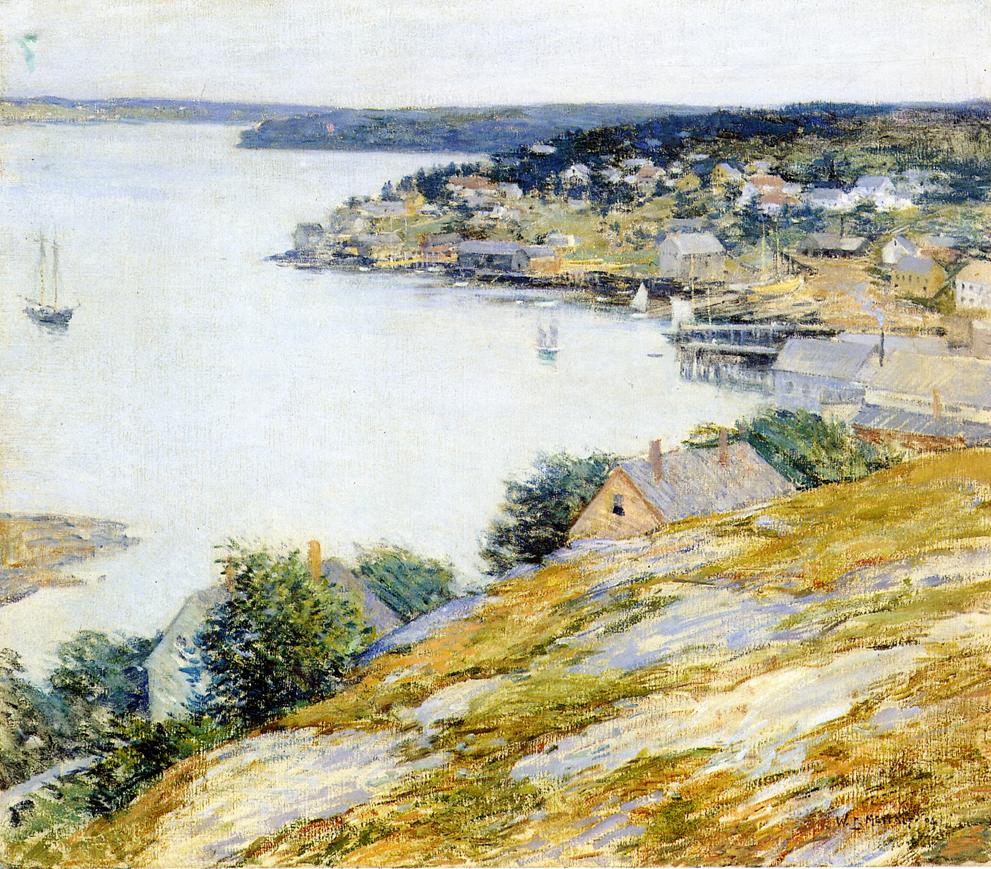 East Boothbay Harbor by Willard Leroy Metcalf,A3(16x12")Poster