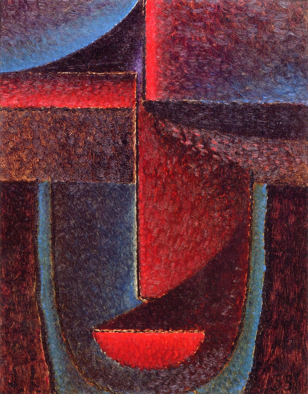 Abstract Head: Blue-Red, vintage artwork by Alexei von Jawlensky, 12x8" (A4) Poster