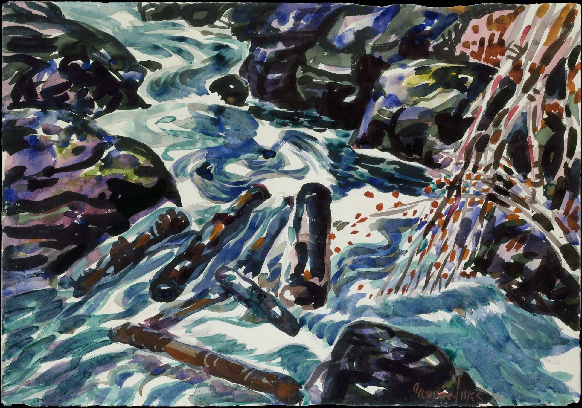 The Brook, Nova Scotia, vintage artwork by George Luks, 12x8" (A4) Poster