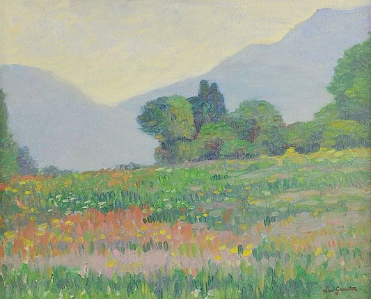 Flower Meadow, vintage artwork by Leo Gausson, 12x8" (A4) Poster