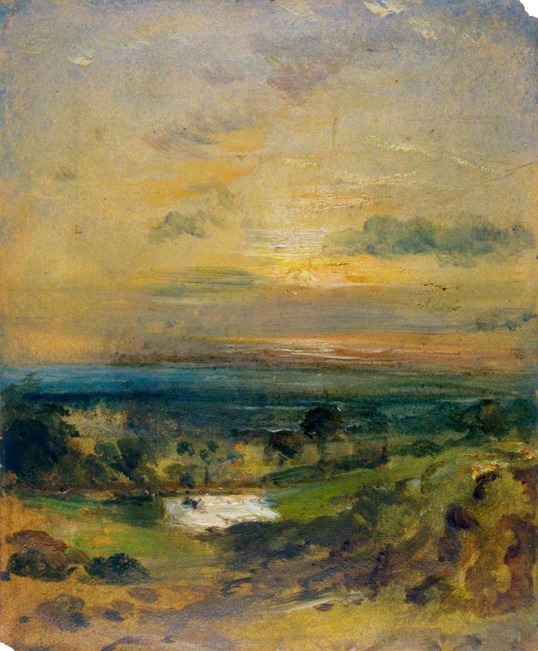 Branch Hill Pond, Evening, vintage artwork by John Constable, 12x8" (A4) Poster