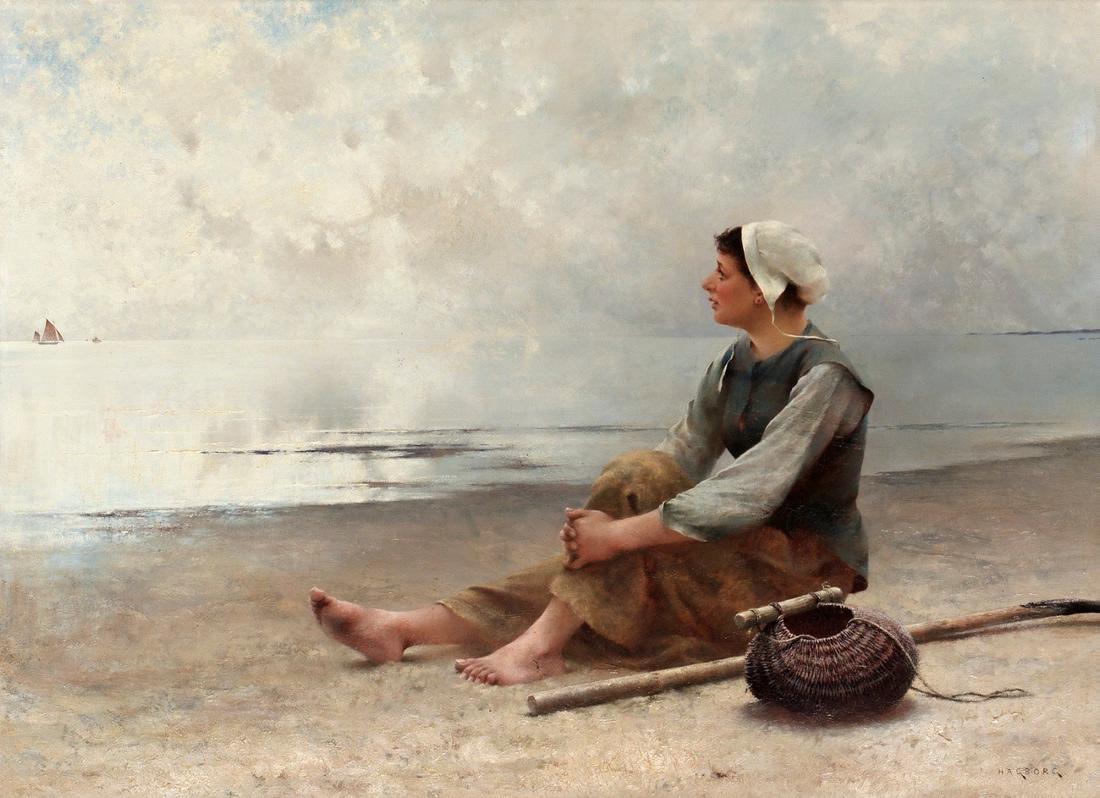 Vantan (Waiting) by August Wilhelm Nikolaus Hagborg,A3(16x12")Poster